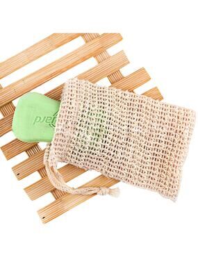 Natural Hemp Sisal 4 Pack Mesh Soap Pouch Bag Exfoliating Body Bath Shower ~ NEW